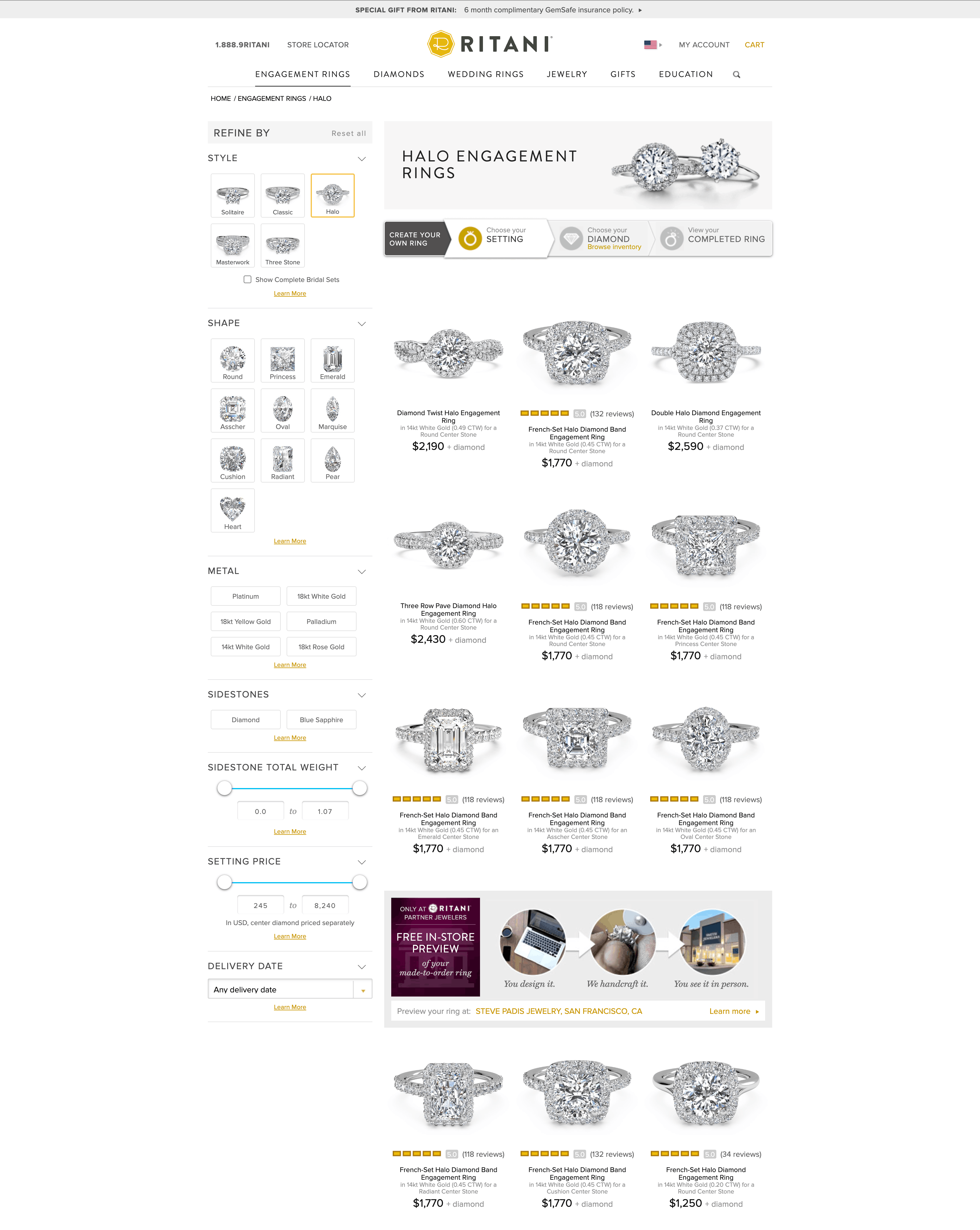 Ritani Engagement Ring Platform screenshot 2