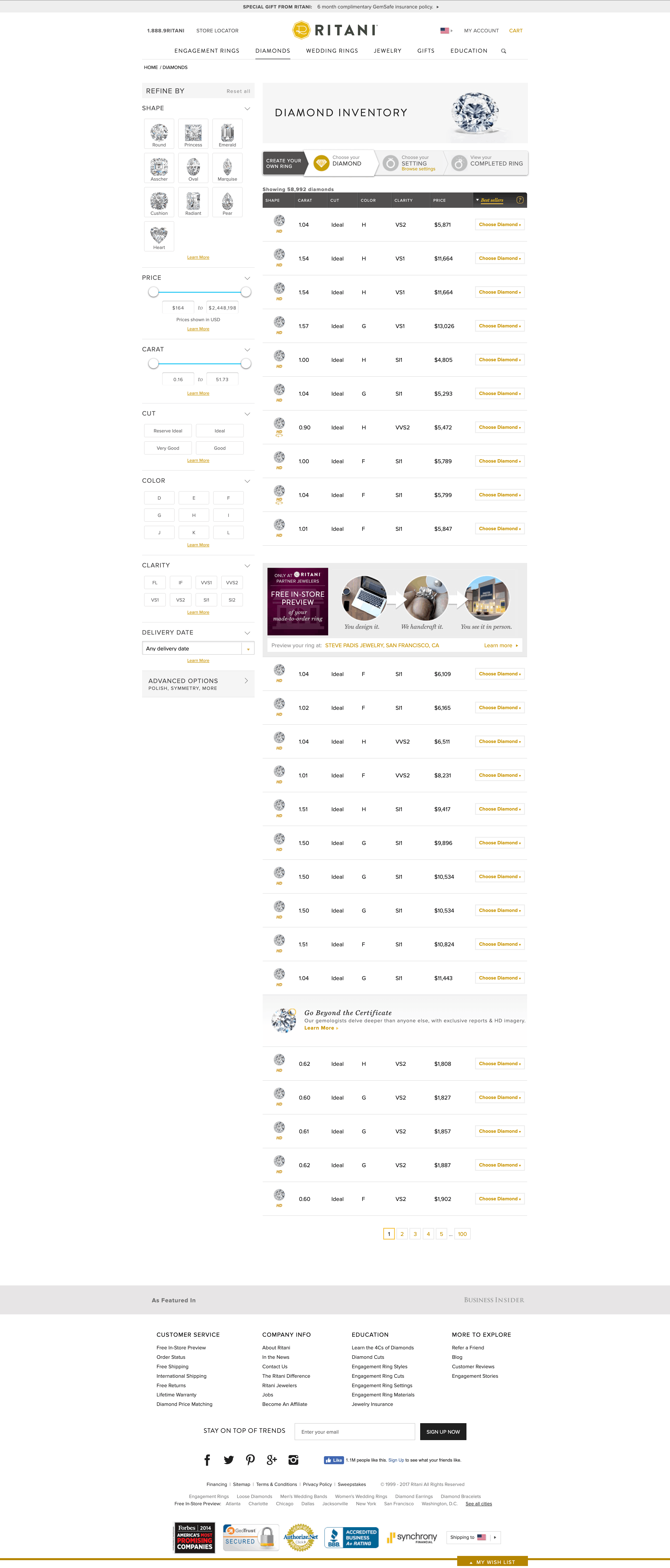 Ritani Engagement Ring Platform screenshot 3