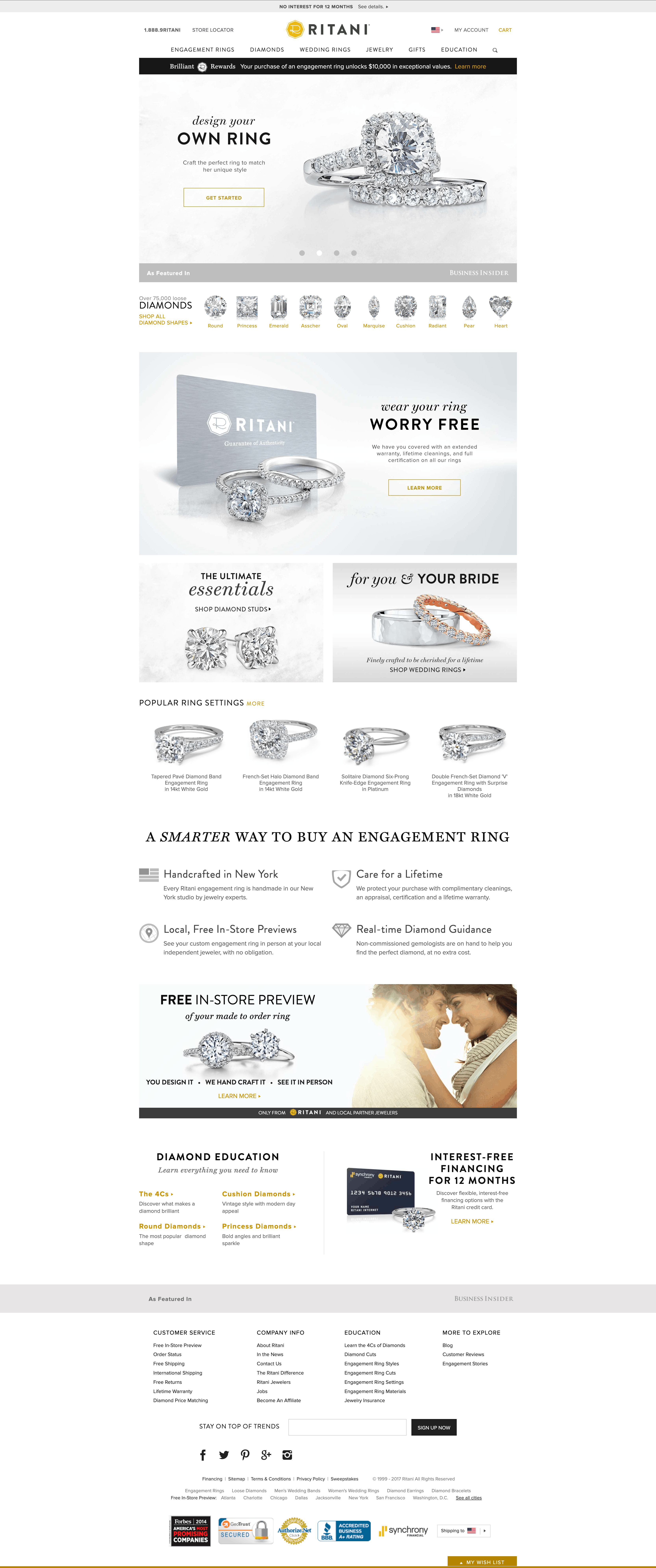 Ritani Engagement Ring Platform primary screenshot